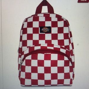 Checkered mini backpack (red and white)